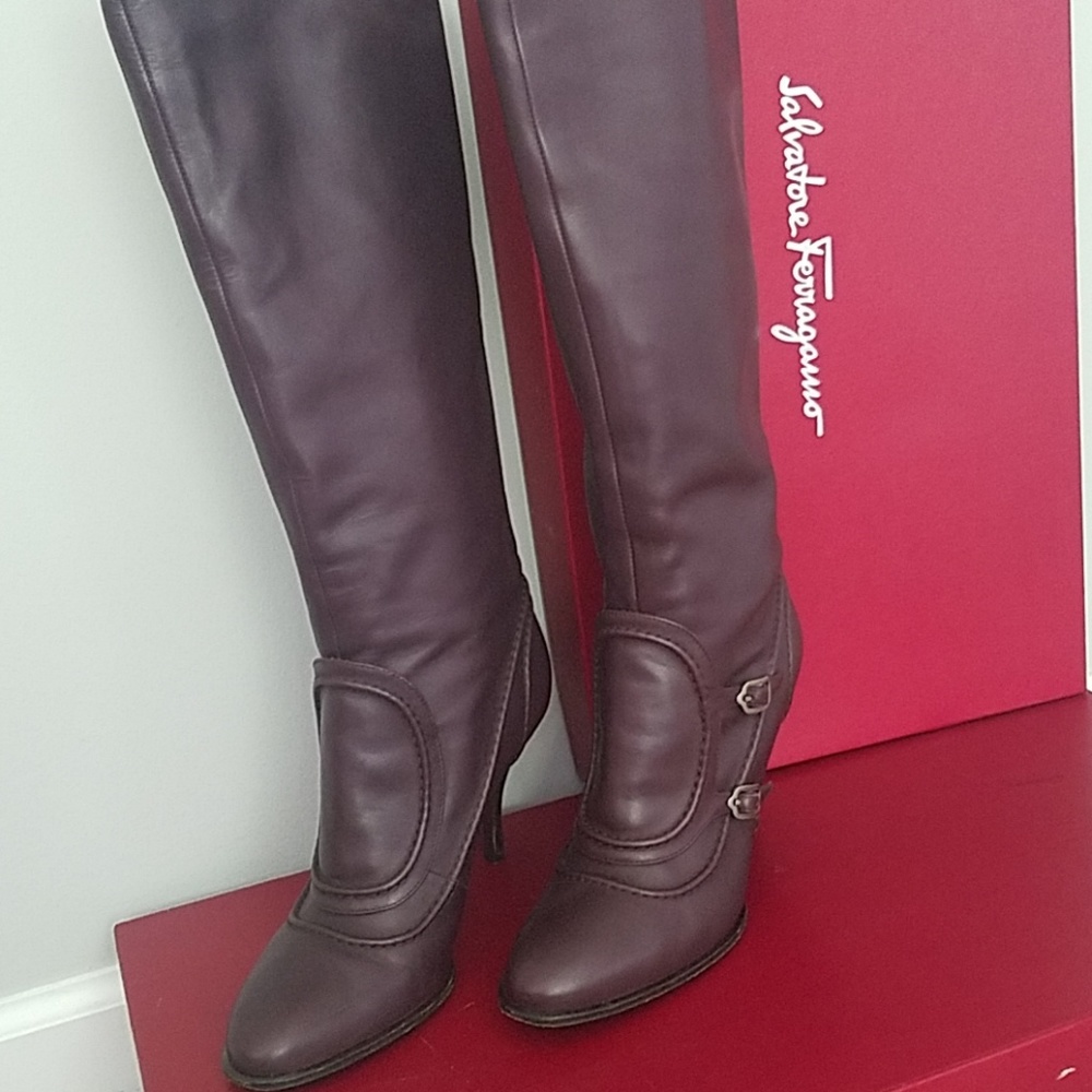 Elegant Salvatore Ferragamo high heel boots